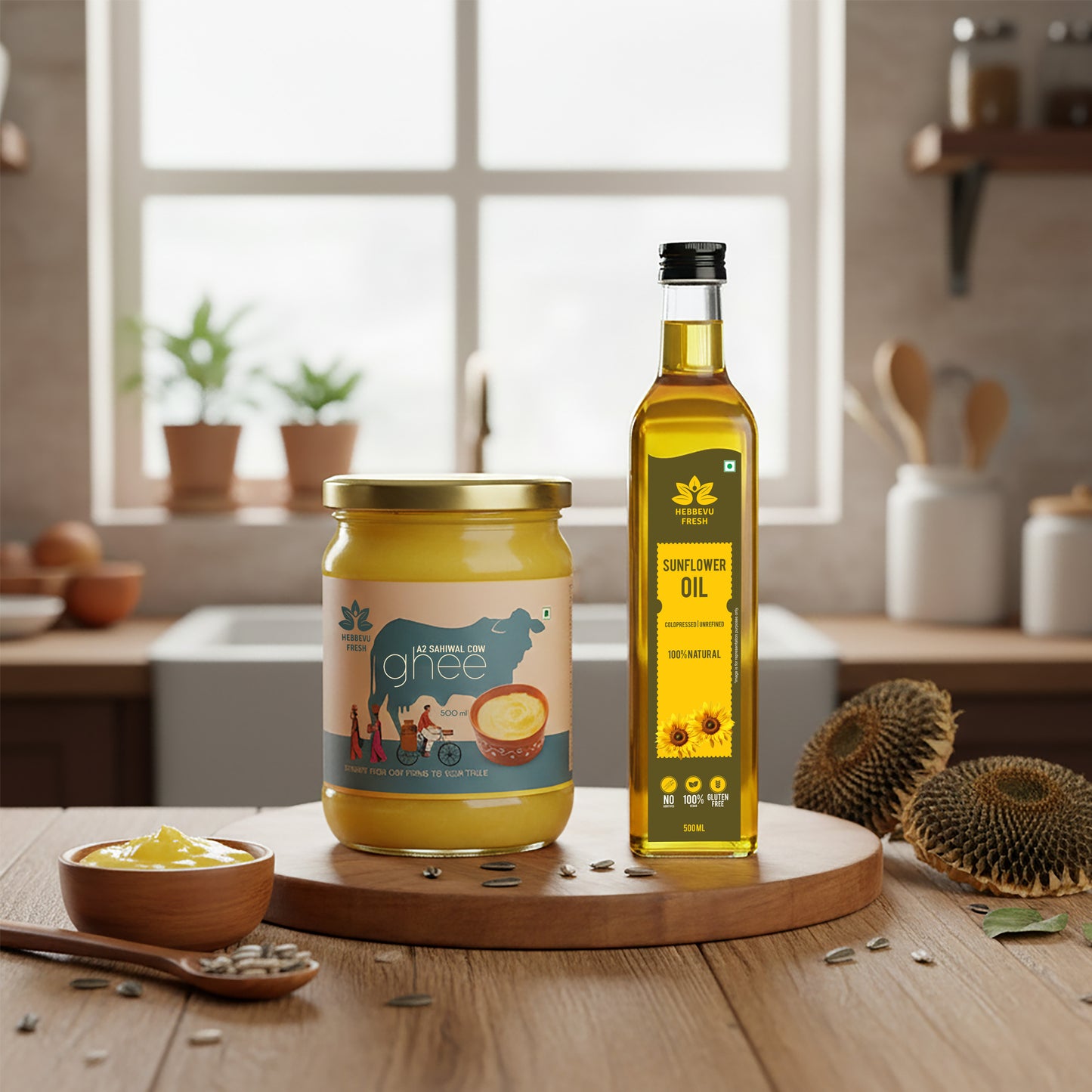 A2 Sahiwal Ghee 500 gm with Sunflower Oil 500 ml | Festival Combo Sale