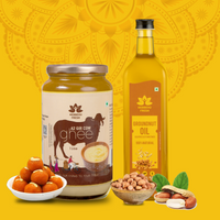 A2 Desi Gir Cow Bilona Ghee 1 Kg+ Groundnut Oil Combos