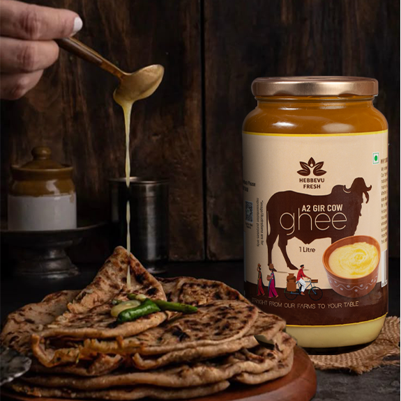Ghee Mega Saver A2 Desi Gir Cow Bilona Ghee 1 L x 2 Combos