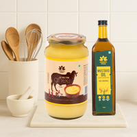 A2 Desi Gir Cow Bilona Ghee 1 Kg+ Mustard Oil Combos