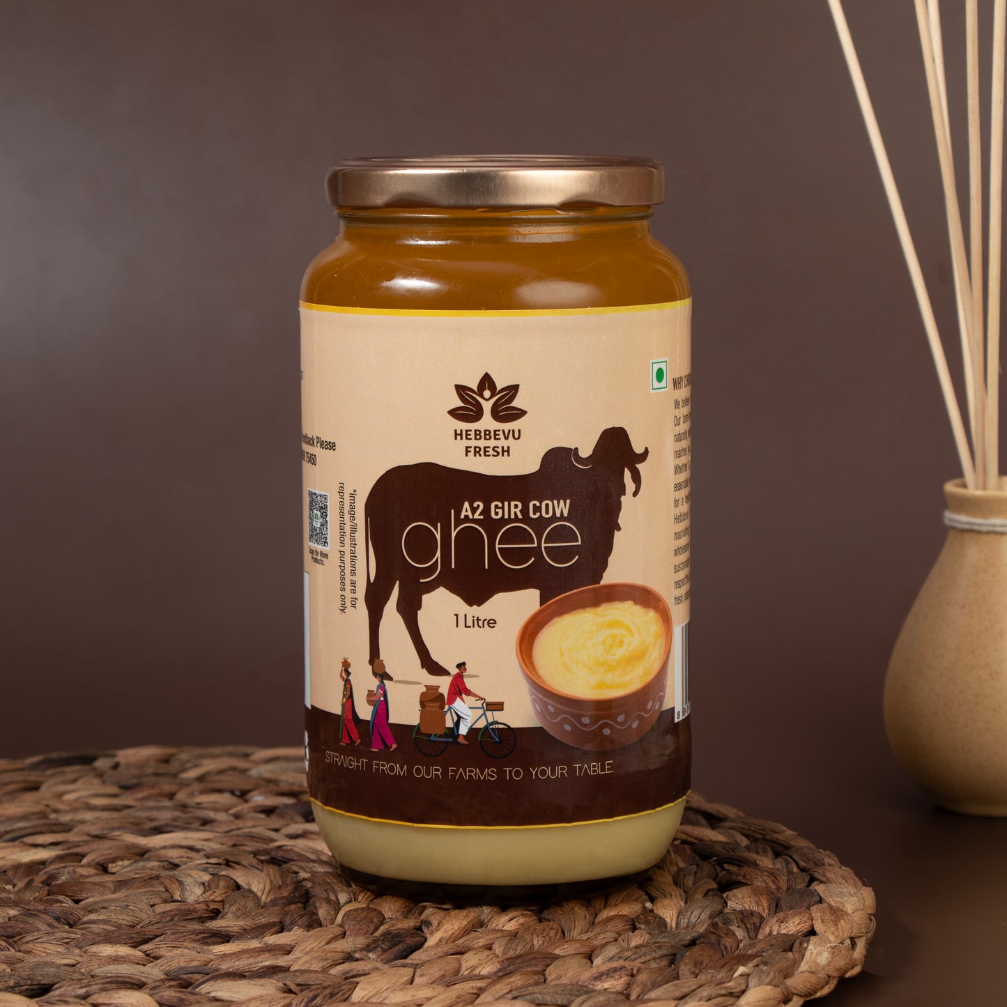 A2 Desi Gir Cow Bilona Ghee 1 Kg+ Groundnut Oil Combos