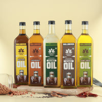 Oils Super Saver 1 each (Mustard Oil +  Groundnut Oil +  Coconut Oil + Sunflower Oil) Combos
