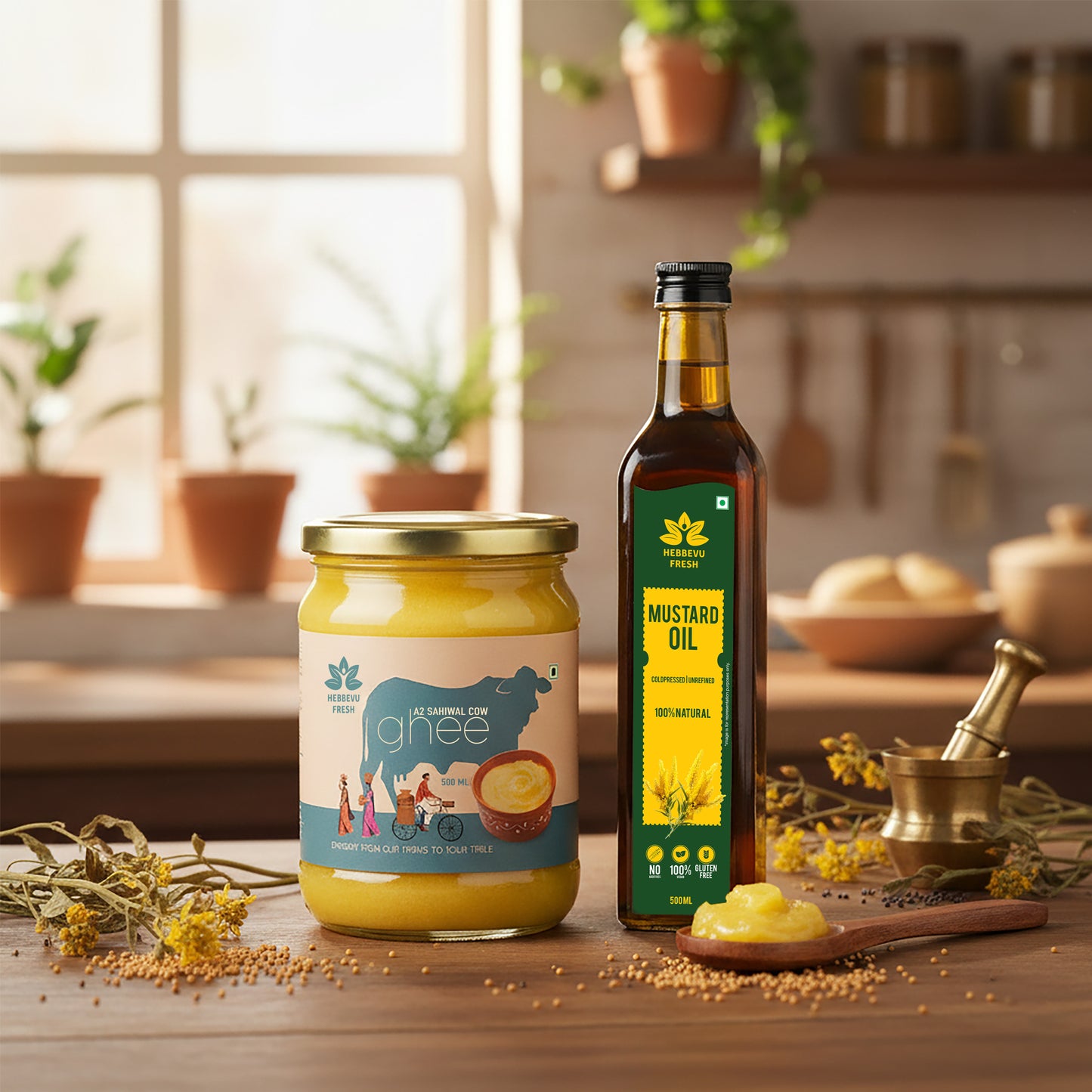 A2 Sahiwal Ghee 500 gm with Mustard Oil 500 ml | Festival Combo Sale
